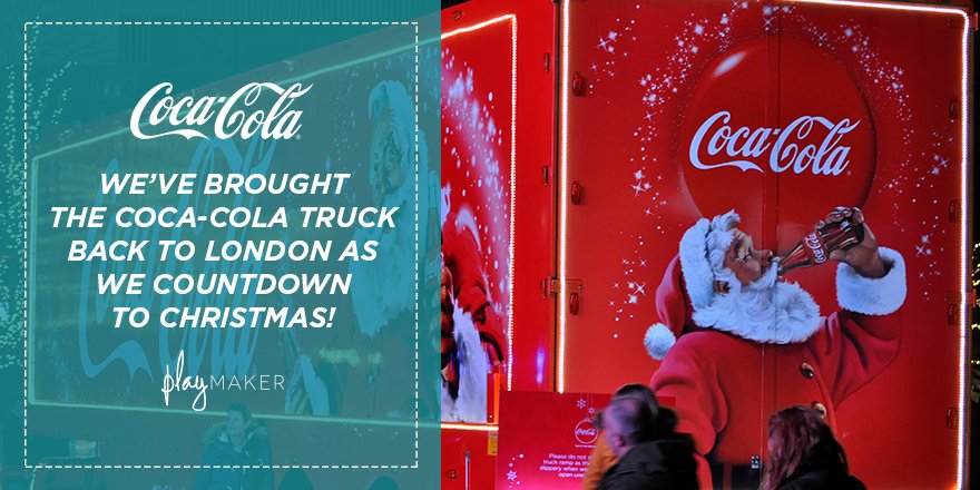 PlayMakerXM's tweet image. Wow! The Coca-Cola Christmas Truck will be at the iconic Coca-Cola London Eye today! #HolidaysAreComing