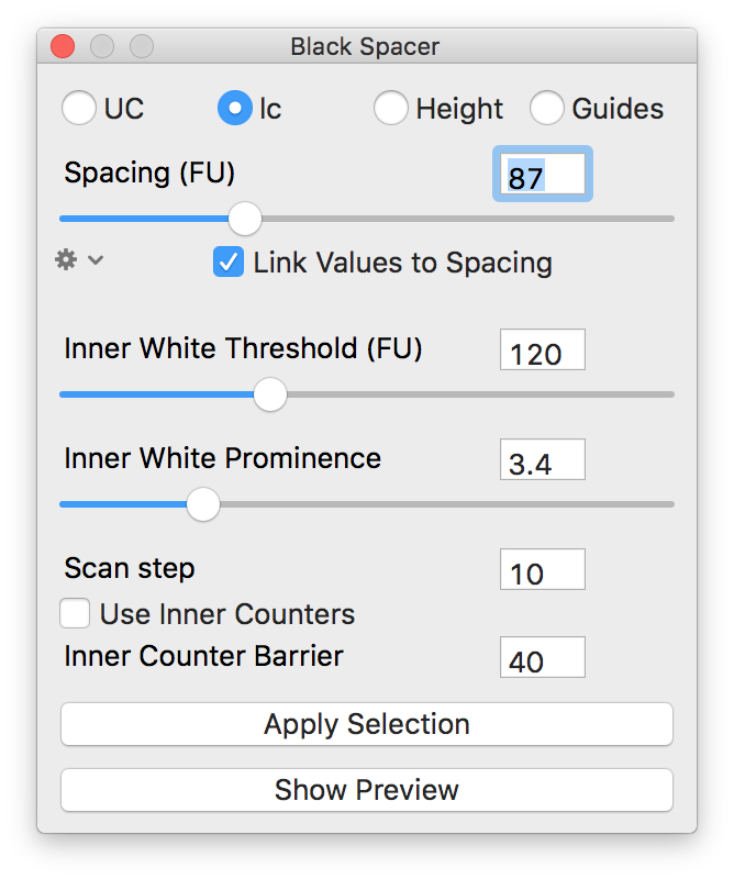 Black Spacer <a href="/roboFontEditor/">@RoboFont@typo.social</a> extension handles spacing for you! Interested in beta testing it? Drop us a line hello@black-foundry.com