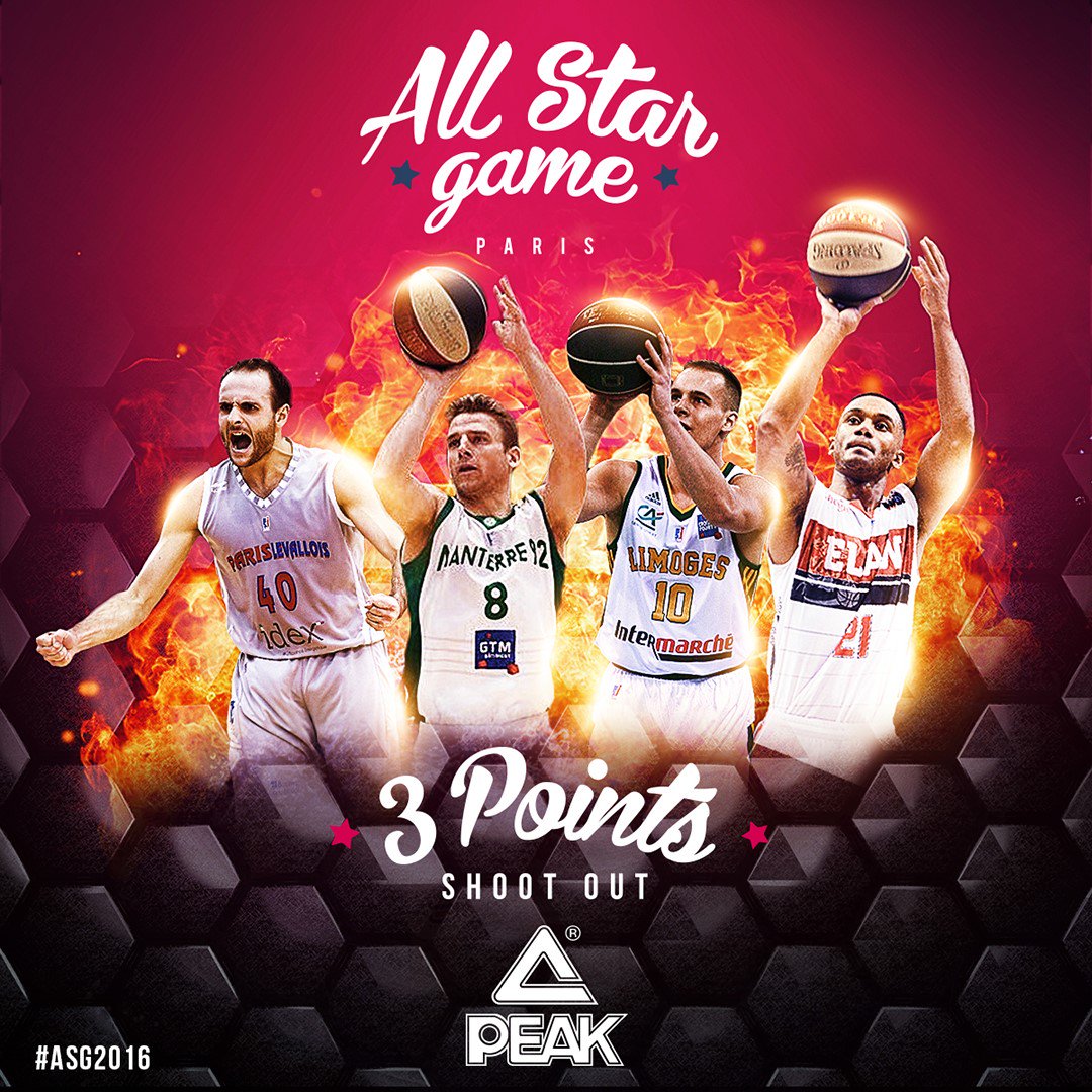 Betclic_ELITE's tweet photo. Voici les 4 joueurs sélectionnés au @PEAKFrance #3PointsShootout du #ASG2016 https://t.co/wt5laZauFe