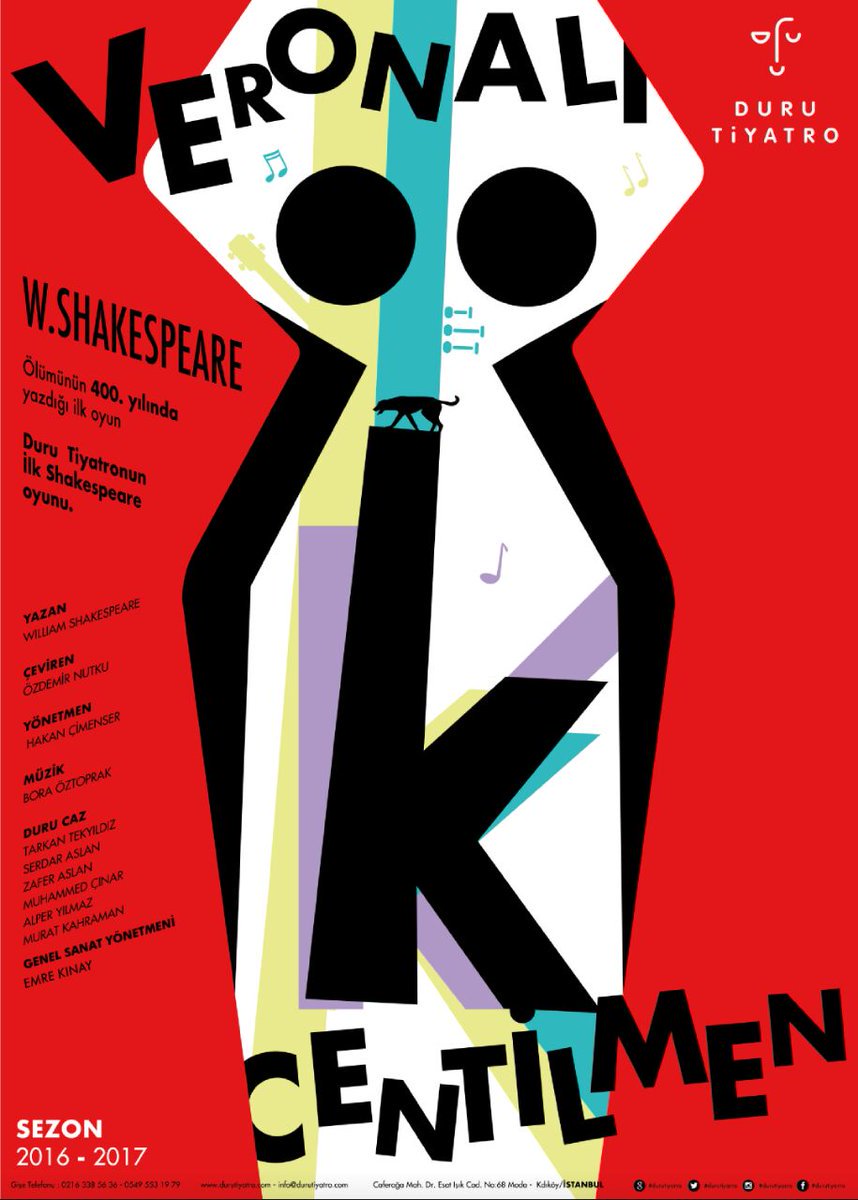 nerdenezamancom's tweet image. William Shakespeare'in ölümünün 400. yılında, ilk oyunu olan "Veronalı İki Centilmen", 10-23 Aralık tarihlerinde Kadıköy Duru Tiyatro'da.