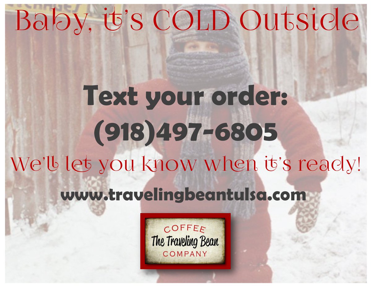 @ClarySageCo folks: stay warm! Text us your order and we'll let you know when it's ready. Couldn't be easier...or warmer!! #warmupwithcoffee