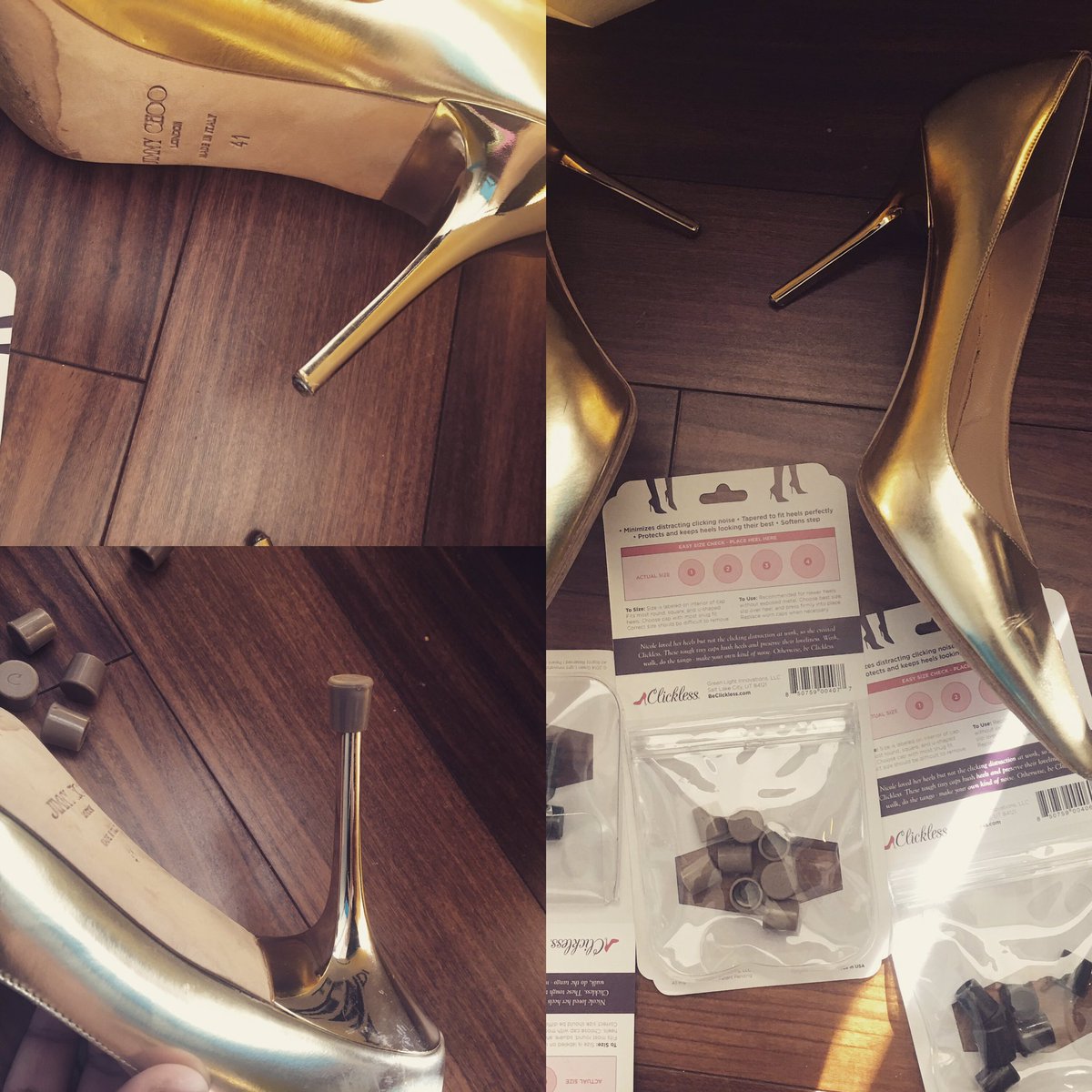 XOXOFashionmag's tweet image. Dont have the #time or #money to #fix your #heels? Get @BeClickless and #forgetaboutit! #gold #shoes #trendytuesday #fashion360mag