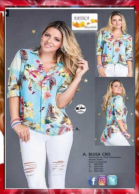 kryscamoda's tweet photo. 👚 #BLUSAS #temporada #tendencias #IndigoStyle & #TropicalPrint
🚩 🚚
✉ https://t.co/4OexR79brO
📲 wsp 997595777
#Kryscamoda #ZoniaCatalogos https://t.co/RV5bldmYRJ