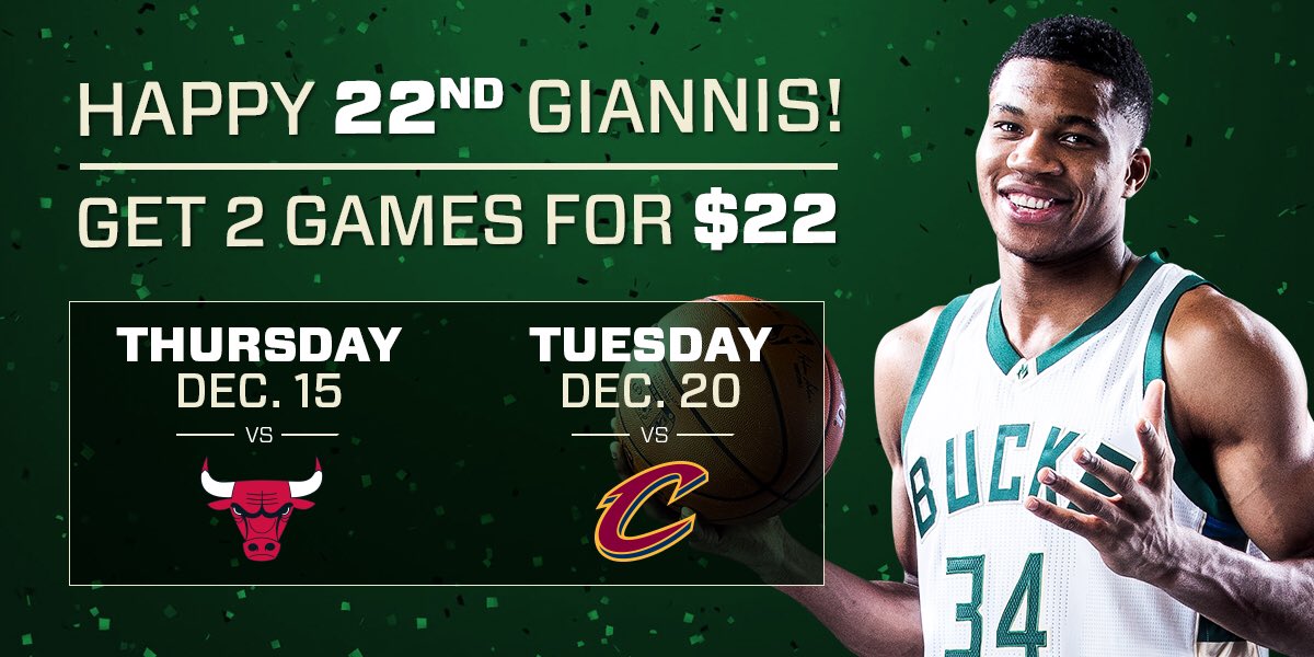 Still time to celebrate with @Giannis_An34!!  Get your tickets NOW at Bucks.com/Giannis https://t.co/7sq0Ret6Ap