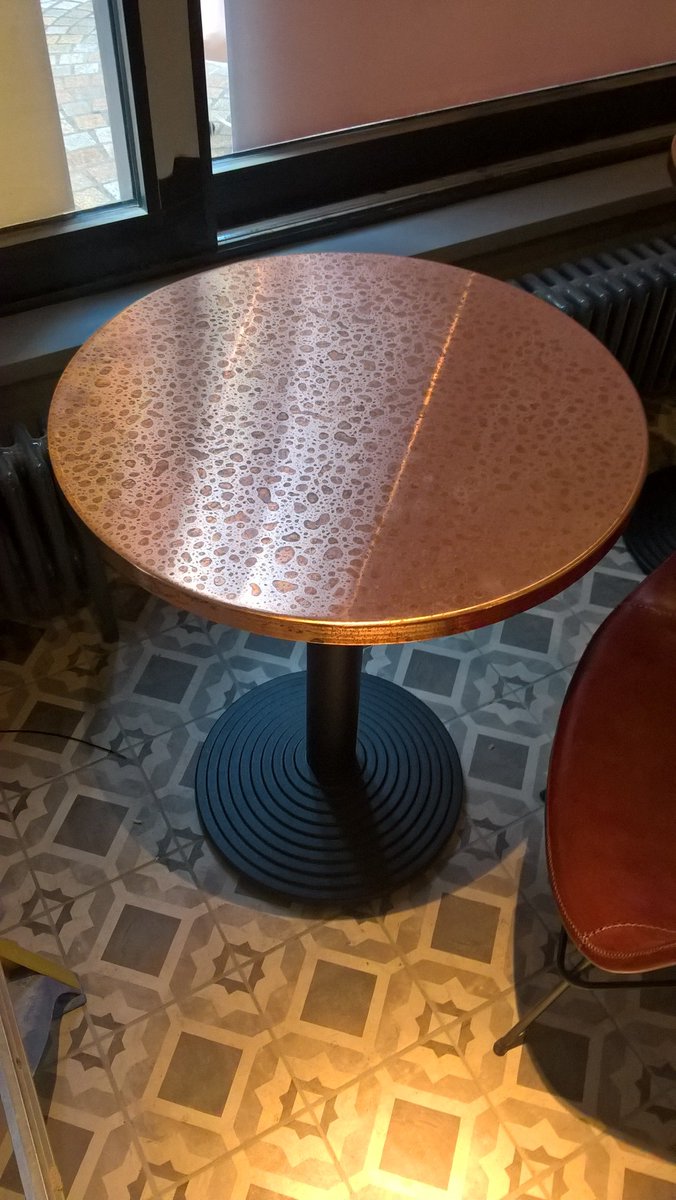 We are known for our #zinctables now making#copper tables -  suitably weathered at customer's request by leaving in rain for two weeks !