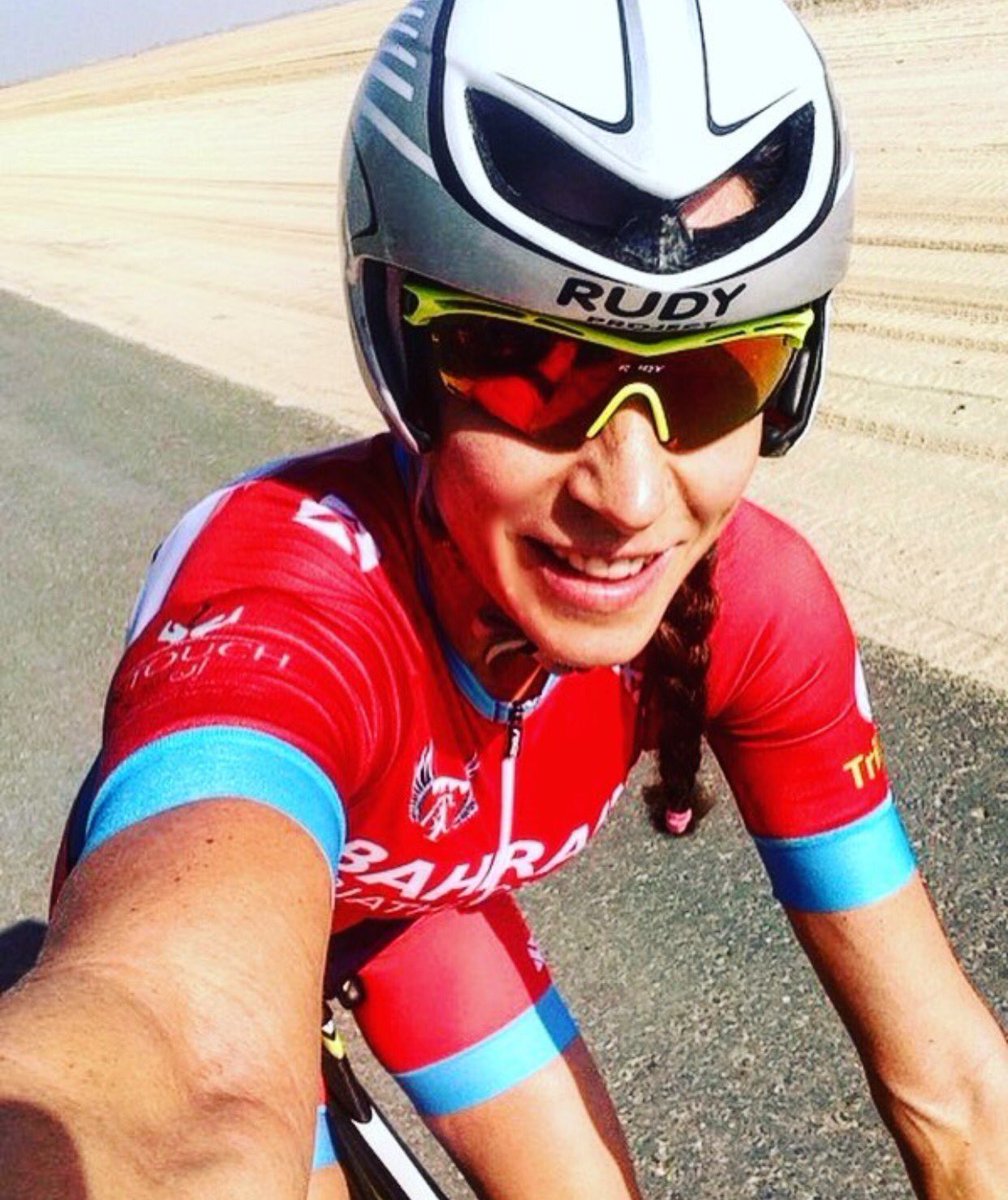 Via <a href="/karen_thibodeau/">Karen Thibodeau</a> 
Selfie in the desert #Bahrain #desert #biking #sand #rudy #triathlete #triathlon #shaikhnasserstable