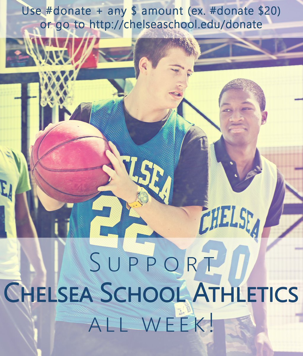 ChelseaSchool's tweet photo. Use #donate + any $ (ex. #donate $20) or go to https://t.co/7kK3BJwXmj and all donations this week will go towards Chelsea School Athletics! https://t.co/5FCTN42IL2