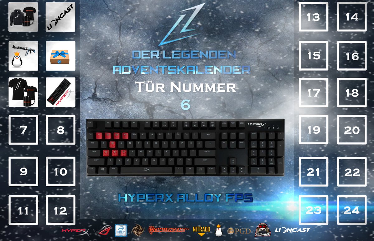 Heute Hat der Nikolaus folgendes für euren Strumpf: Das <a href="/HyperX/">HyperX</a> bit.ly/HyperXAlloyFPS… Keyboard. einfach via: bit.ly/Der_Legenden_A…. HFGL