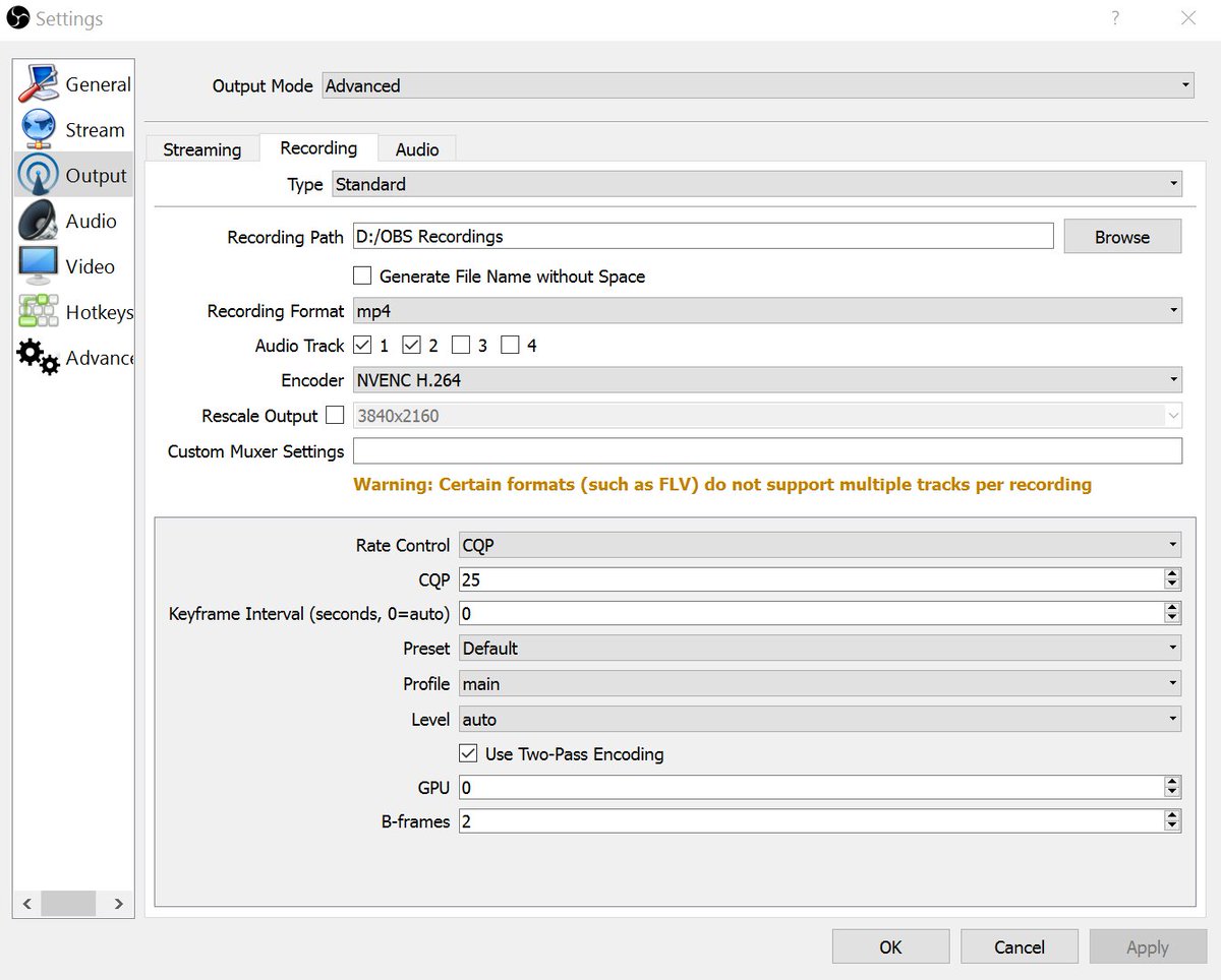 Westie So I M Setting Up Obs With Nvenc Encoder For 4k60fps Recording It S Unable To Record At 60fps