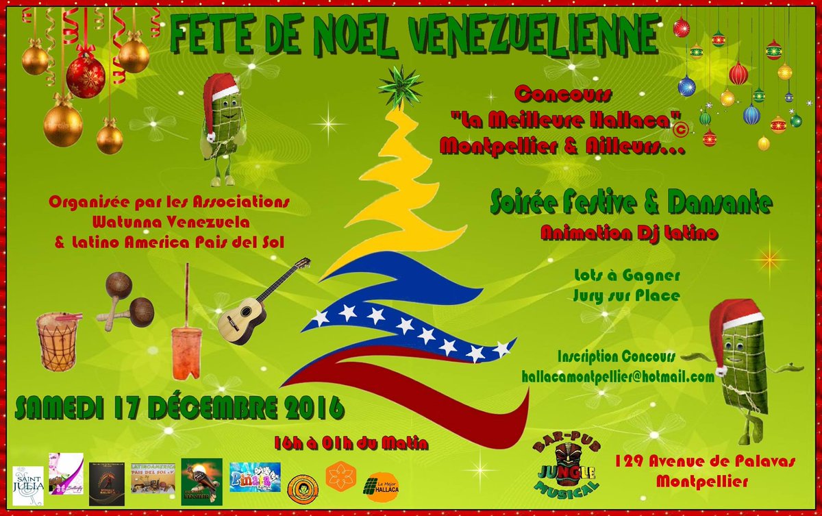 CEGA_BUDARE's tweet photo. No sólo en Madrid, también en Montpellier los venezolanos mantienen viva la navidad: concurso y fiesta de la hallaca. #hallacamontpellier https://t.co/jyMPOmBNMd