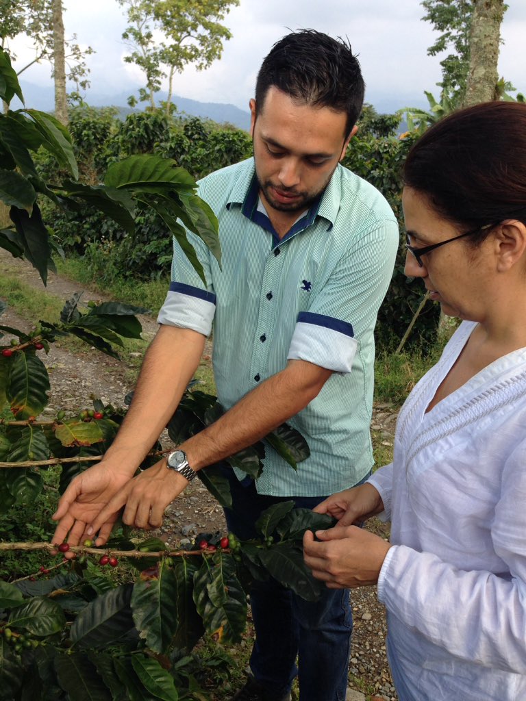 WEfoodNetwork's tweet image. With EPA Balvara #woman #business learning of #NaturalProcessing of #ColombianCoffee w @SENAComunica advisor @WEConnection #Colombianasypaz