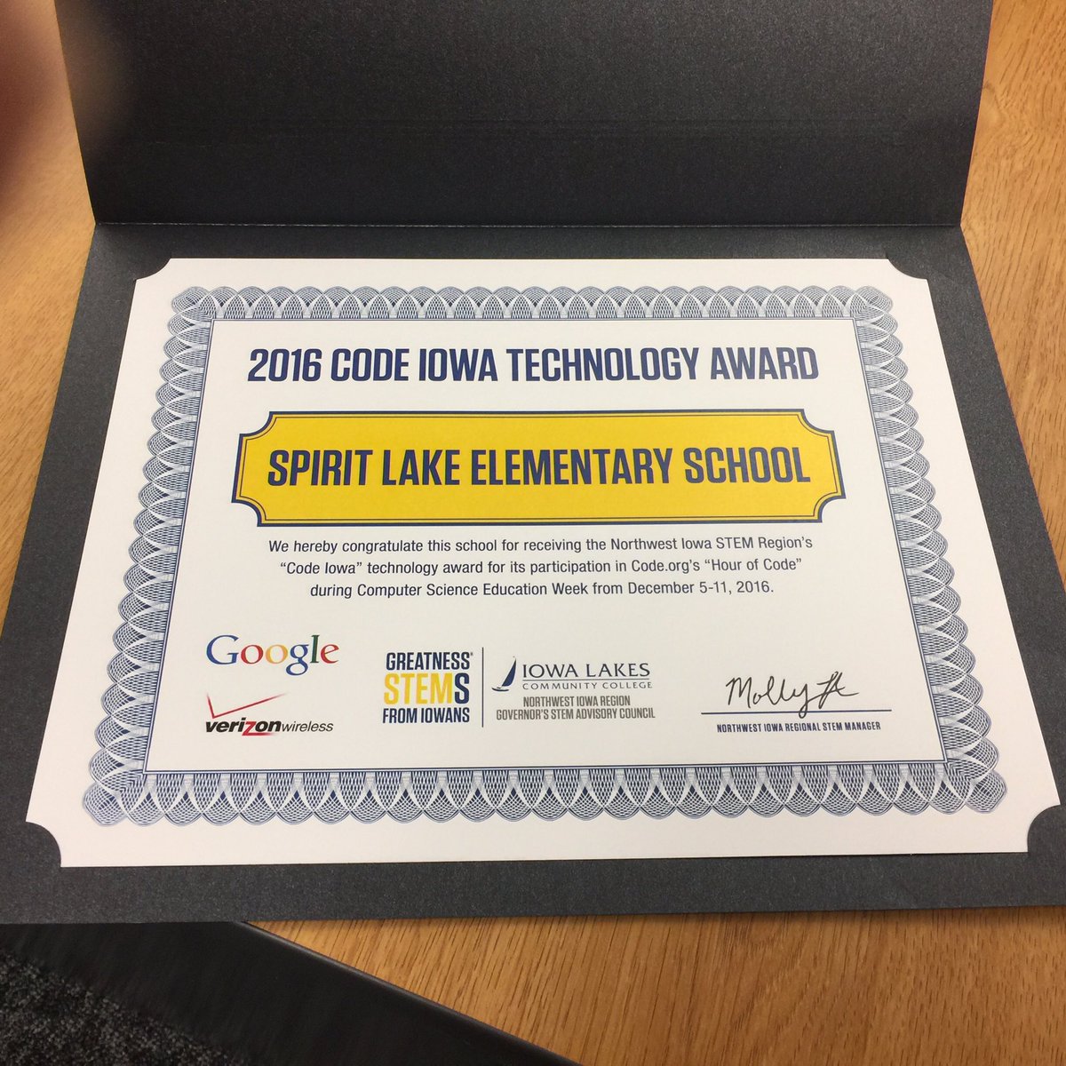 SLelementary's tweet image. We are excited to announce we were awarded the 2016 Code Tech grant! Thank you @IowaSTEM &amp;amp; @lekadegroot #spiritlakecsd #CodeIowa
