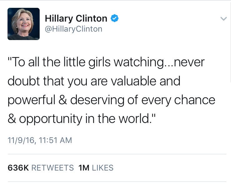 kylegriffin1's tweet photo. This tweet—sent during Clinton's concession—is the most retweeted political tweet of the year, per Twitter. https://t.co/ILYEGmKrGJ