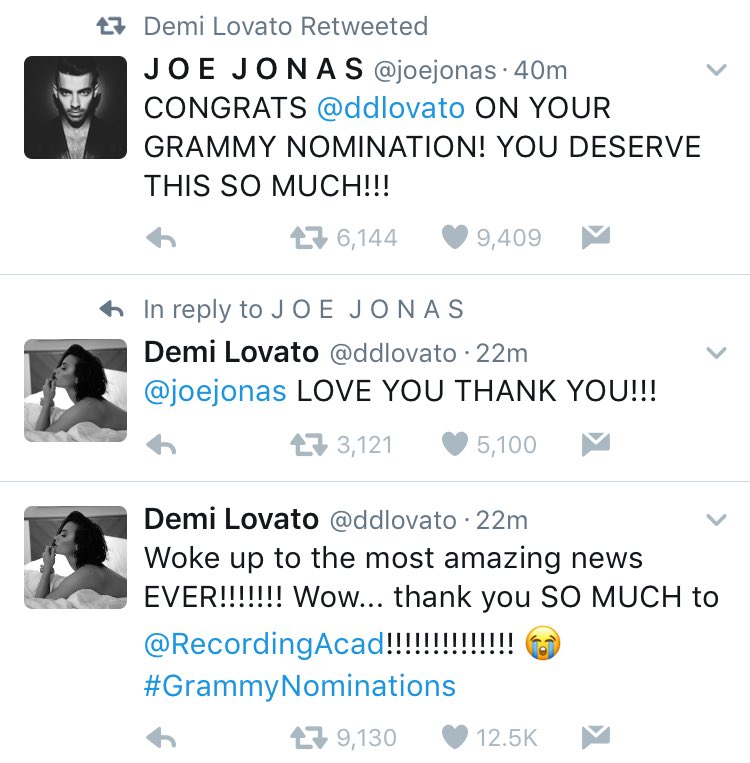 PopCrave's tweet photo. Demi Lovato reaction to her first ever #Grammys nomination is the cutest thing ever! So deserving!👏 https://t.co/r40FsjaE32