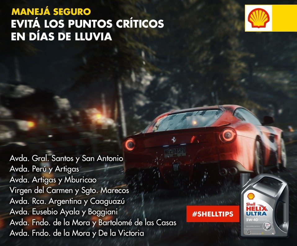 shellparaguay's tweet image. Manejá seguro en los días de lluvia: evitá los puntos críticos en Asunción! #ShellTips