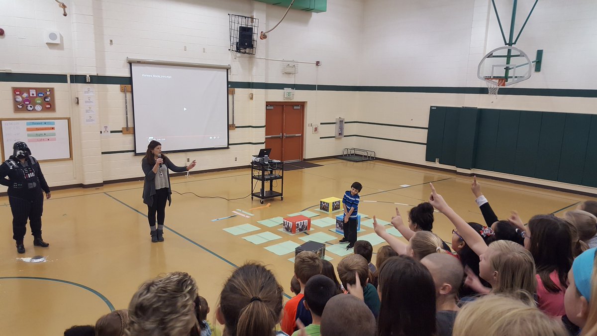 PrincipalBaltes's tweet photo. #HourofCode Darth Vader came to school &children had to code to get to DV & throw a pie in the face. #RivertonSchools #wyoedchat #WyAdvancED https://t.co/xHN1JgyiY9