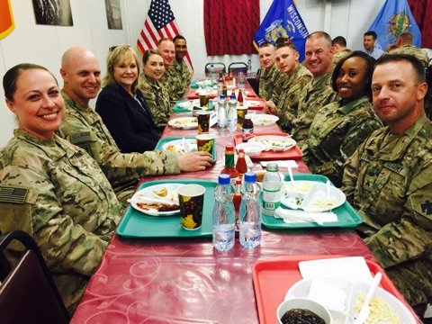 GovMaryFallin's tweet image. Ending the day in Southwest Asia visiting with more of our brave Oklahomans who are giving up so much for our Country!