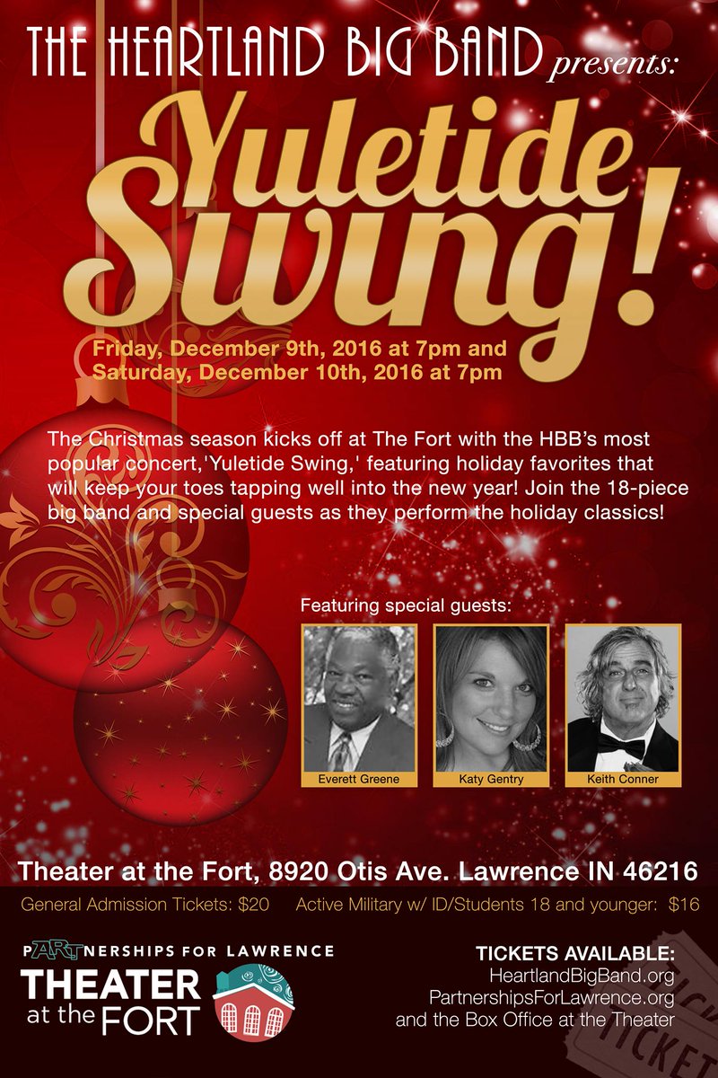 ArtsForLawrence's tweet photo. @HeartlandBBand 's #YuletideSwing is this Friday and Saturday night. Limited tix available. https://t.co/q1F0S2fZIc https://t.co/oijqPxV7oW