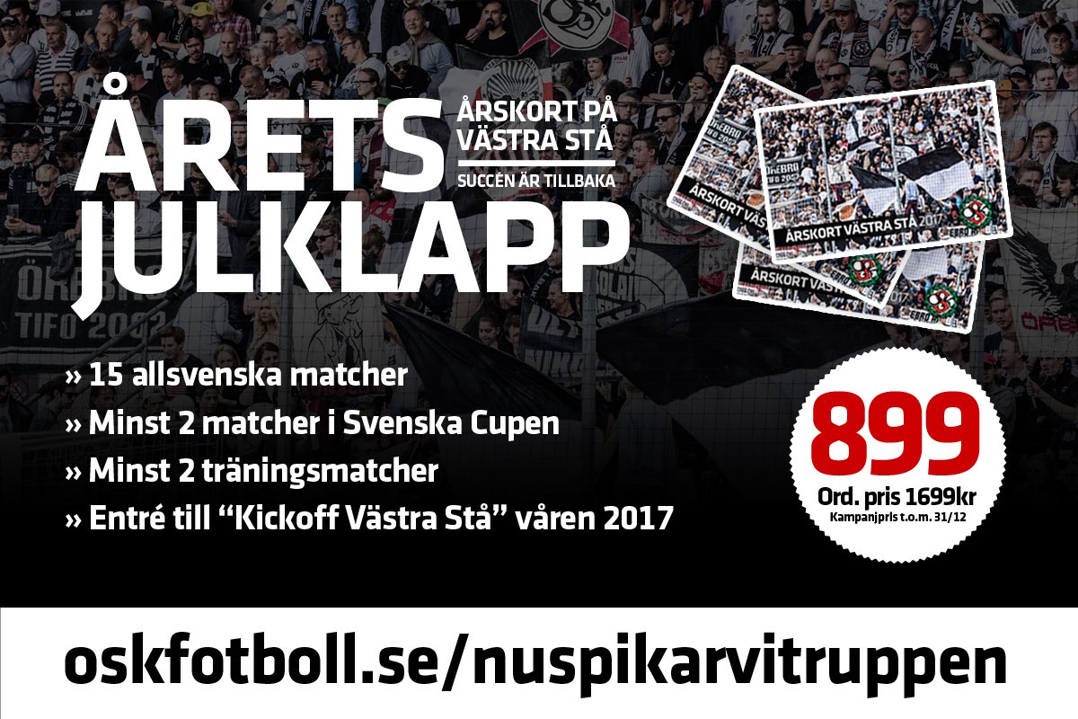 Tävling: Retweeta och var med i utlottning av tre originalmatchtröjor.
oskfotboll.se/nuspikarvitrup…
