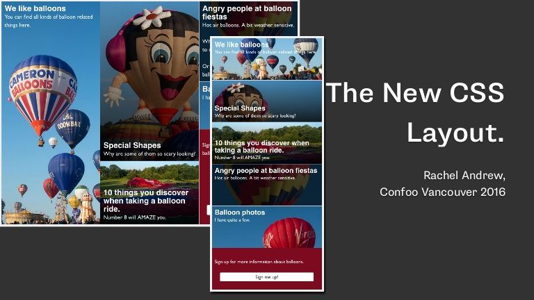 rachelandrew's tweet image. I'm talking about CSS Layout at @confooca today. You can find my slides here buff.ly/2h2jnXf