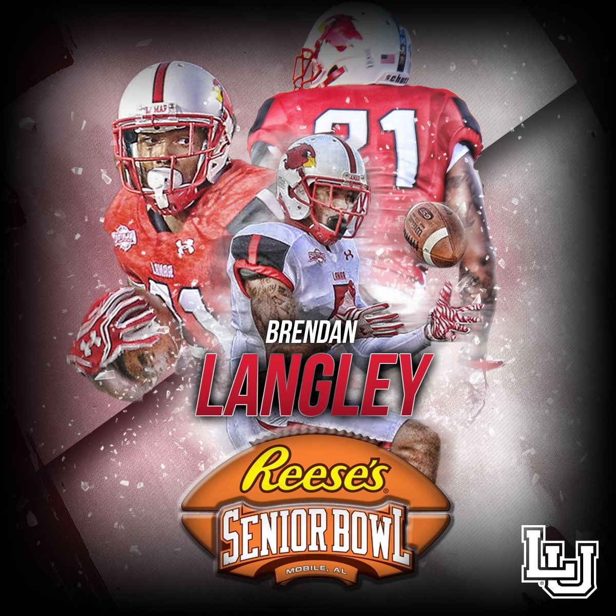 LamarAthletics's tweet photo. Congrats to #21 Brendan Langley for being named to the 2017 Reese's Senior Bowl! #PeckEm https://t.co/BzPdEIlSoa