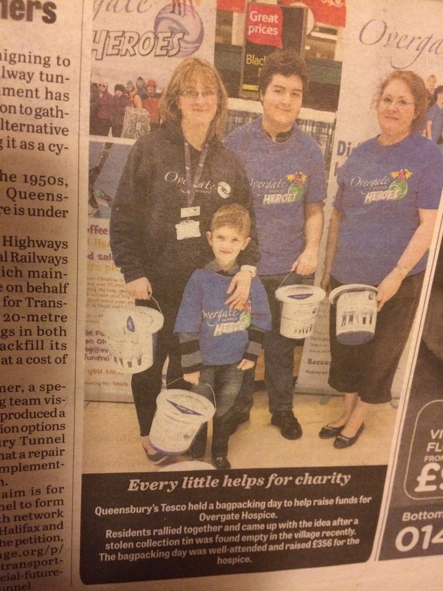Proud of my teenage sons fundraising for <a href="/OvergateHospice/">Overgate Hospice</a> <a href="/6286Queensbury/">Tesco Queensbury</a> £356 raised