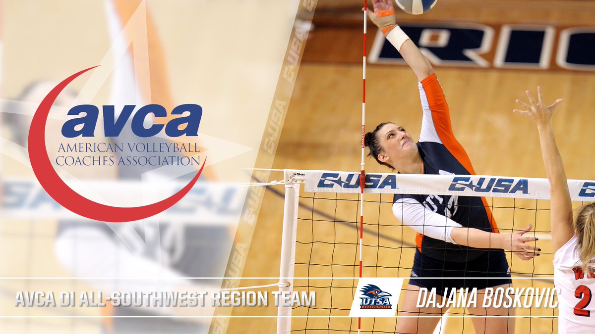 ConferenceUSA's tweet photo. #CUSAVB 🚨: Congratulations to @UTSAvolleyball's Dajana Boskovic for earning @AVCAVolleyball All-Southwest Region Honors! https://t.co/8Cf0KnS9gX