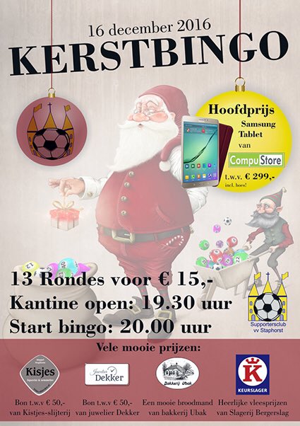 SuppclubVVS's tweet photo. HO HO HO!!!!! 
Lees eerst deze poster voordat u verder gaat!! #mooieprijzen @vvstaphorst #compustore #kisjes #ubak #keurslager #dekker https://t.co/eGoBL9PdJr