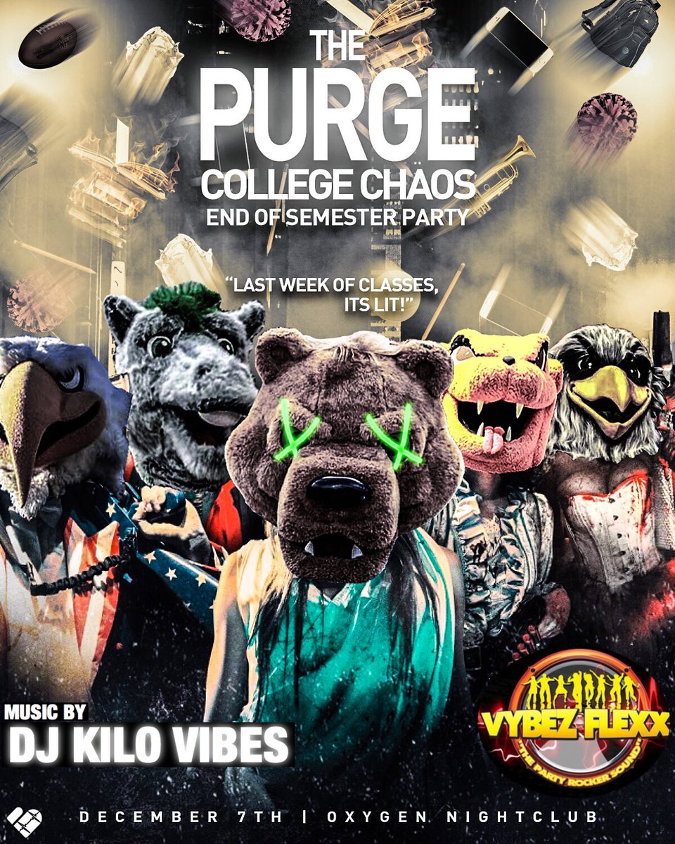 MSUNightlyfe's tweet photo. Last Day of Classes 👀
Weekend Starts Tomorrow 
DEC 7 @ Oxygen Nightclub 
 #CollegeChaos 📚🔥

Thurs #AnythingGoes 🤘🏿🌊
#MorganState 🐻🔥🔥🔥 https://t.co/RJBN0oUWNh
