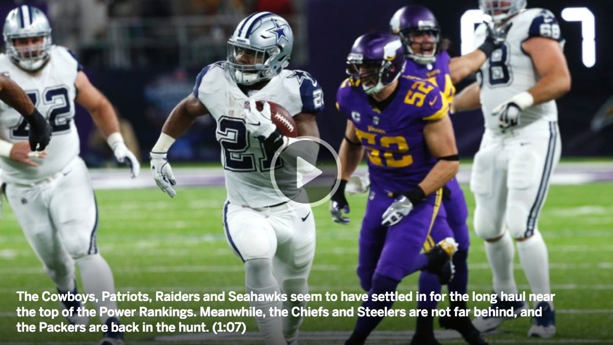 StatzHub's tweet image. Week 14 NFL Power Rankings: Cowboys, Patriots rule the roost ow.ly/ldVO306Sbdq #ESPN #StatzHub #NFL