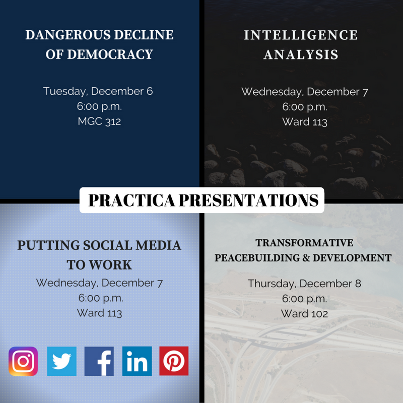 AU_SIS's tweet photo. Check out #SISgrad work w/ clients @StateDept, @NEDemocracy &amp; more at Fall Practicum Presentations. Schedule here: https://t.co/I4txDHQCb4 https://t.co/LHZ8x3iSdD