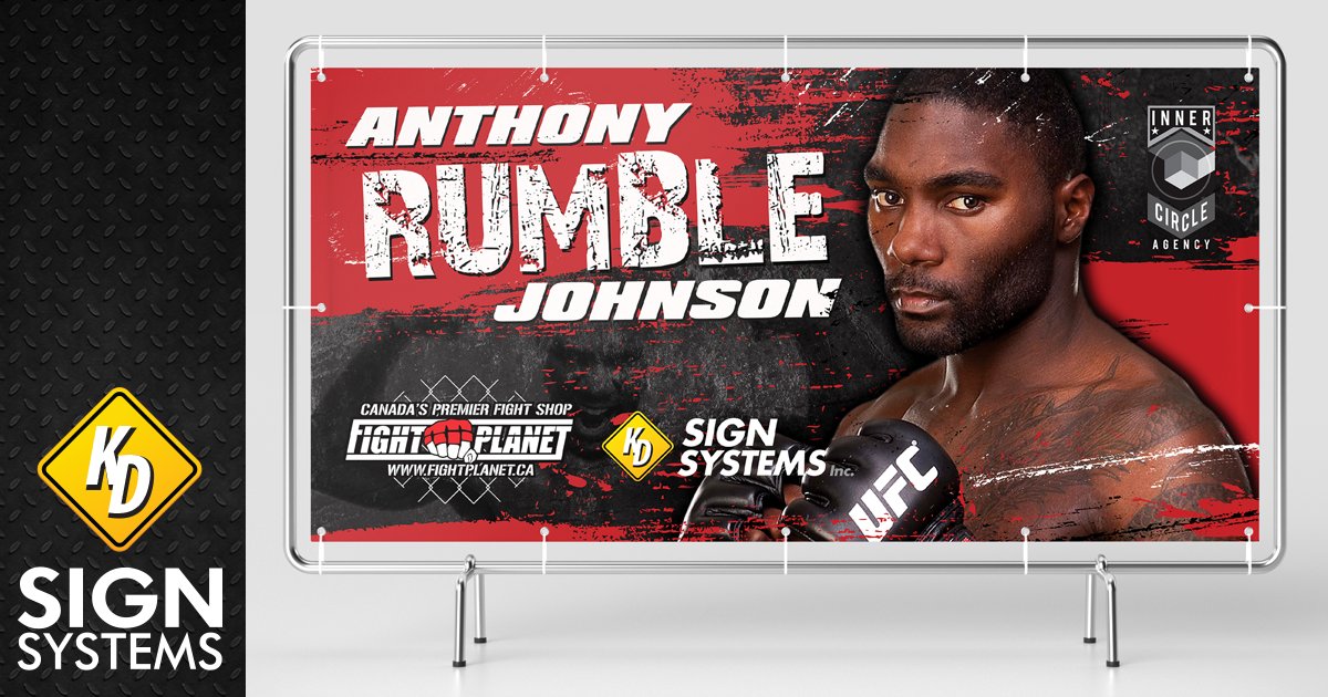 KdSigns's tweet image. Awesome looking #banner #designed and #printed for @FightPlanet event with Anthony "Rumble" Johnson, Thursday Dec 8, 2016.