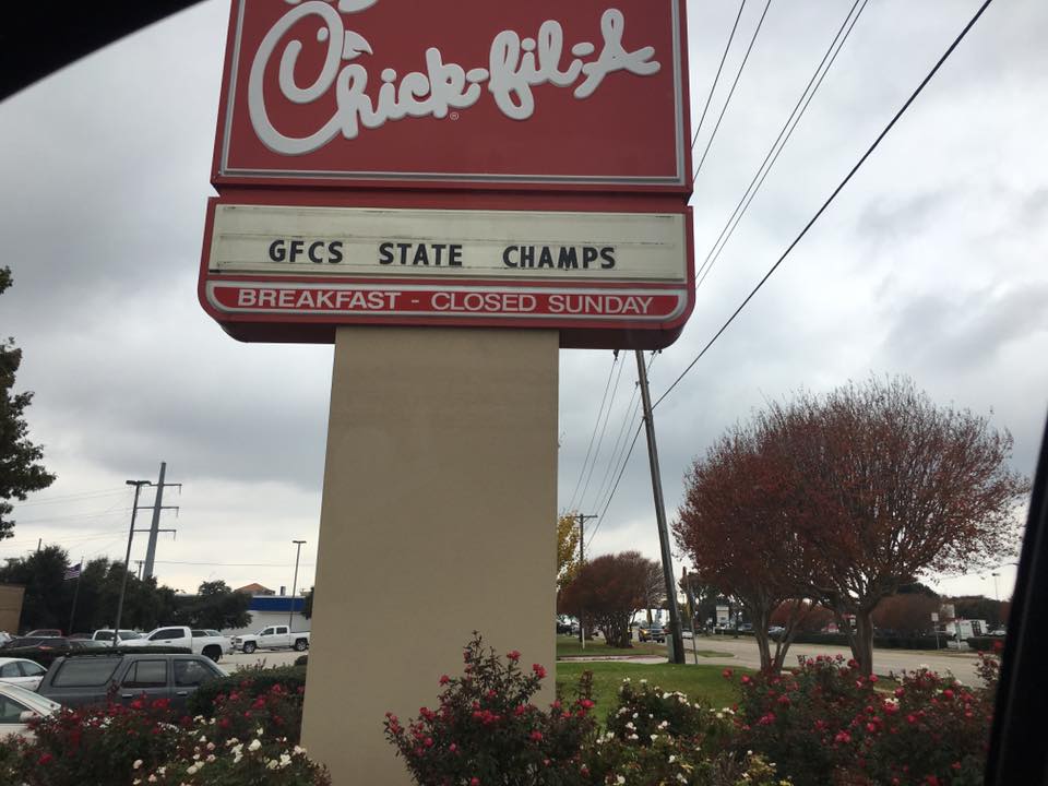 GoFaithLions's tweet photo. Thank you, Chick-fil-A! #GFCState16 https://t.co/aLH2juSUMF