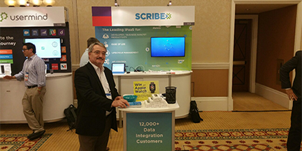 scribesoft's tweet photo. All set up and ready to go at #GartnerAPPS! Visit Team #Scribesoft at booth 112 for a chance to win an #AppleWatch Series 2. https://t.co/OsSrgZBWFR