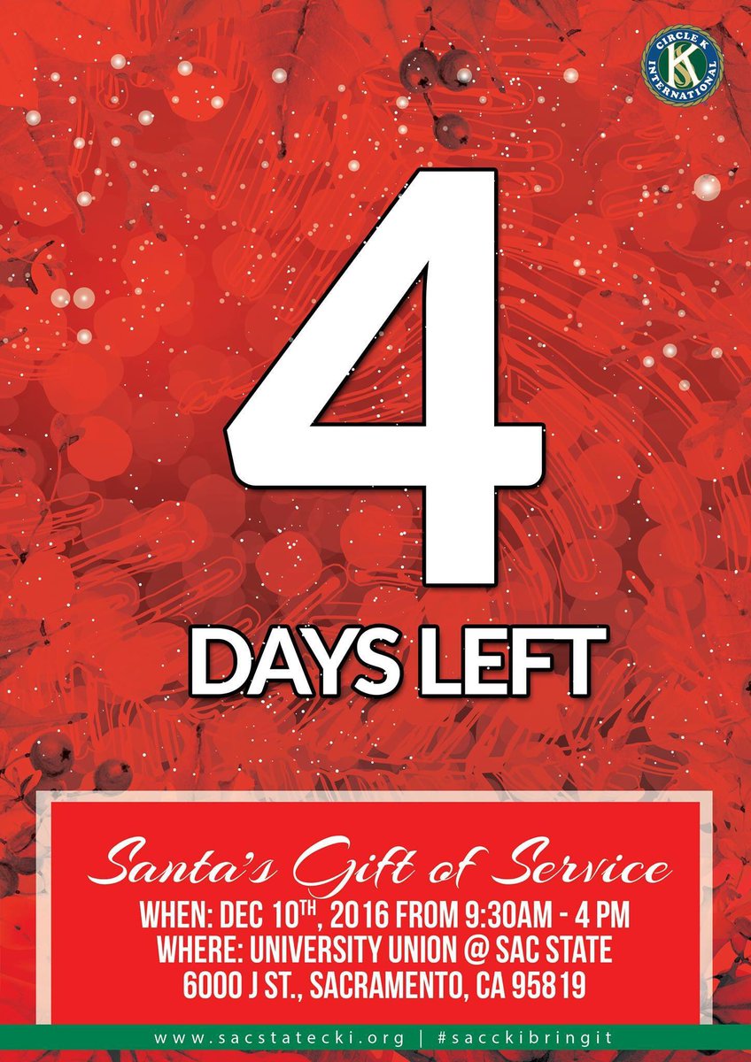 sacstatecki's tweet photo. On the 4th day of SGS Edward gave to me, 4 service hours! https://t.co/iRxMVxpBGF