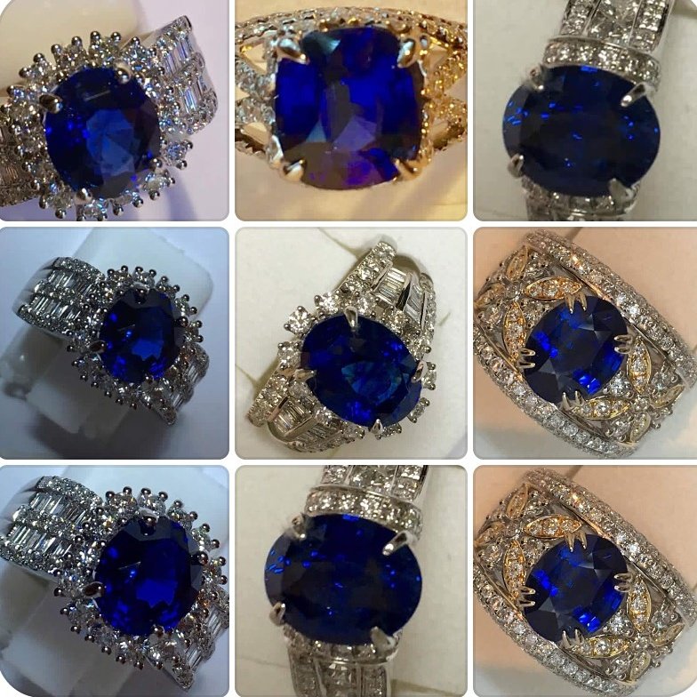Royal blue Sapphire &amp; Diamond rings from the David Jerome Collection. #royalblue  #sapphire