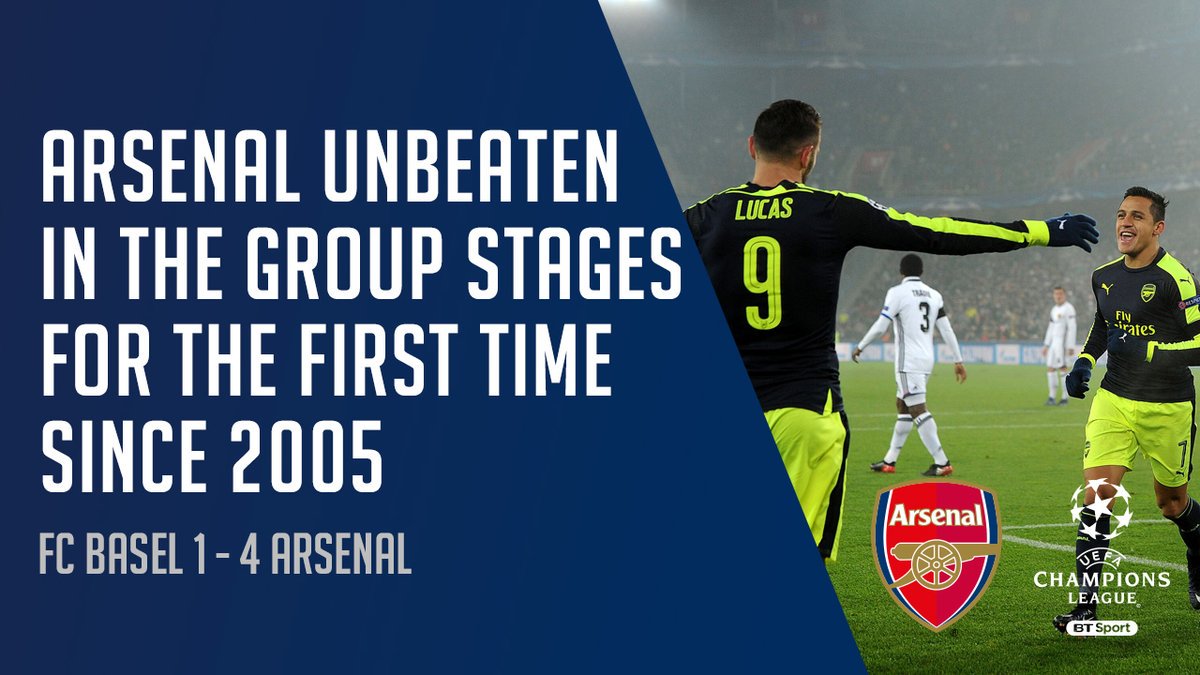 Evarita's tweet photo. Top of Group A!  Through to the #UCL last 16 unbeaten for the first time in eleven years #UCL #Arsenal #COYG #ProudGunner #NoBarca https://t.co/7xd2lidyEI
