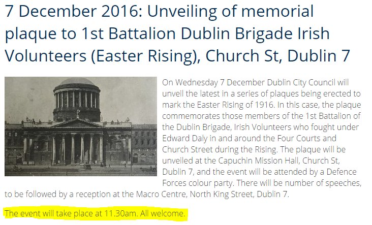 1916FourCourts's tweet photo. Dublin City Council will unveil a plaque to those who fought in the Four Courts Area 11:30am Weds 7 Dec - https://t.co/5VPxFHghyF  #Dublin https://t.co/IvSv8tOcAR