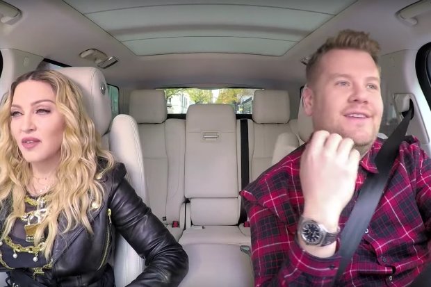 TheLoopAu's tweet image. .@Madonna twerks in @JKCorden's Carpool Karaoke teaser! bit.ly/2giGGNR Don't forget to vote #LoopOffMadonna or #LoopOffMariah!