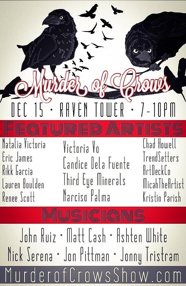 AaronAshten's tweet photo. @theraventower next Thursday, Dec 15th for #murderofcrows. Ashten will be performing. https://t.co/i84Ug21ctv