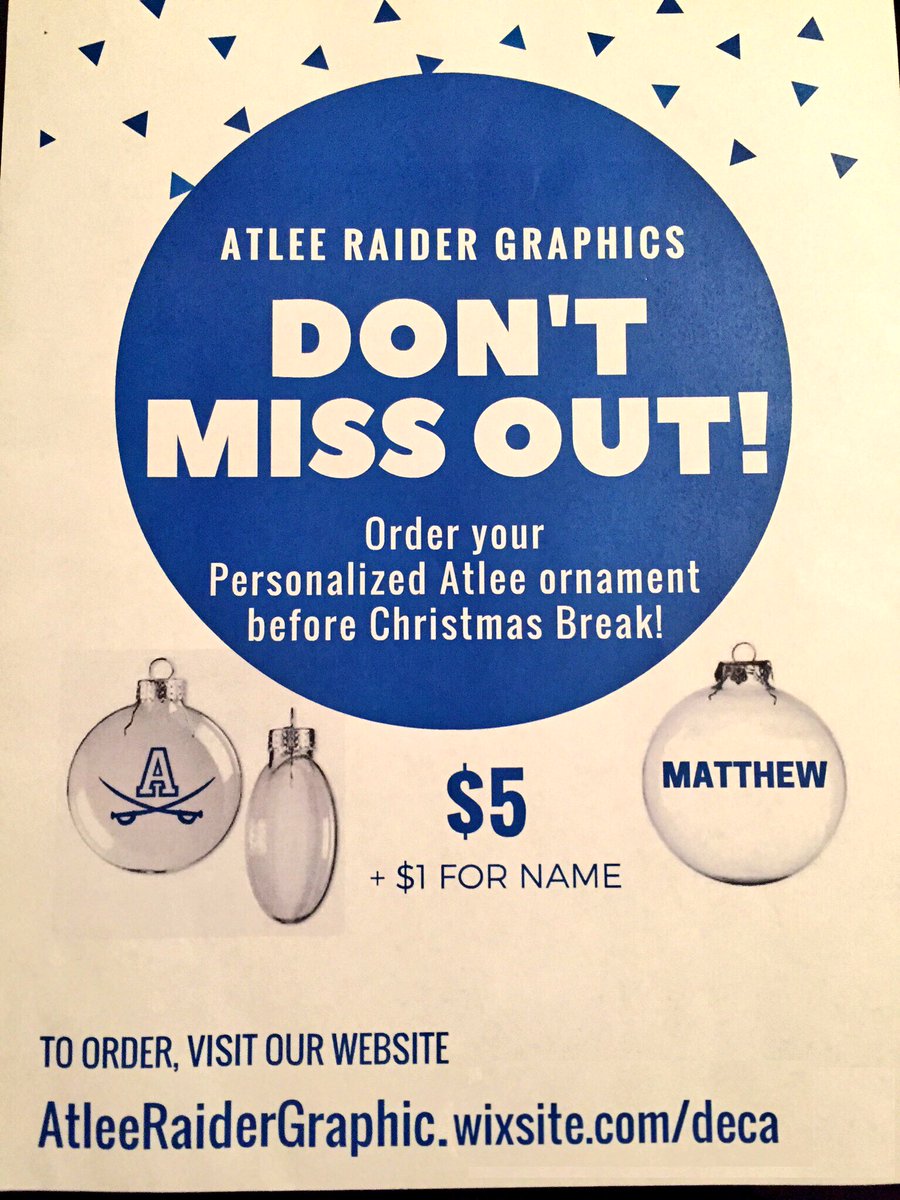 Christmas Break is coming up! Don't miss your opportunity to customize your tree w/ personalized ornaments from ARG!