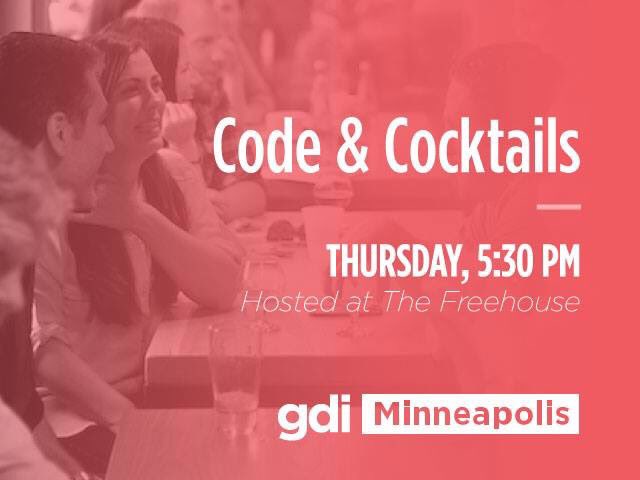 tctoastandtech's tweet image. Join us for our happy-hour-style Code &amp;amp; Cocktails this Thursday at @FreehouseMpls. All are welcome! meetu.ps/e/CbPC3/d3PQP/a