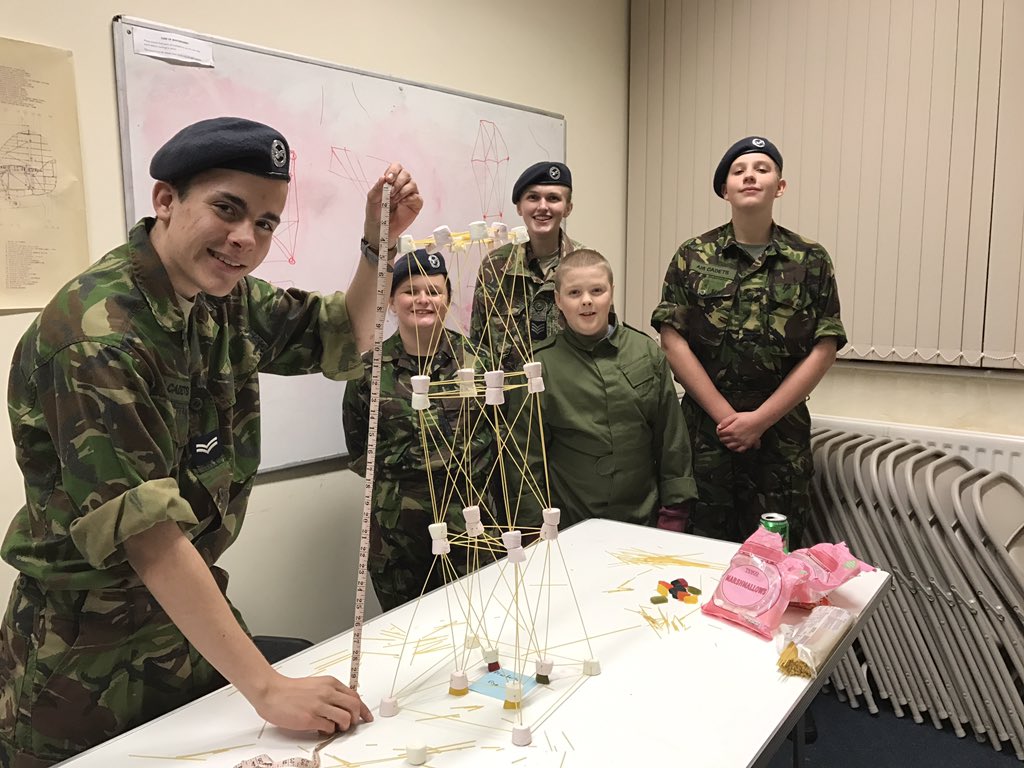 OC 1446 Sqn ATC (@oc1446sqn) on Twitter photo Initiative test tonight <a href="/1446aircadets/">1446 (Clevedon) Sqn</a> to build highest freestanding tower with weight bearing platform out of Spagetti and marshmallows! Initiative test tonight <a href="/1446aircadets/">1446 (Clevedon) Sqn</a> to build highest freestanding tower with weight bearing platform out of Spagetti and marshmallows!