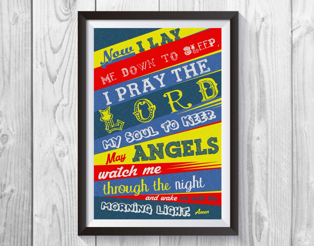 Now I Lay Me Down to Sleep Prayer, Christian Art print, Bo… tuppu.net/aa53fad2 #wandadmcphee #ChristianArtPrint