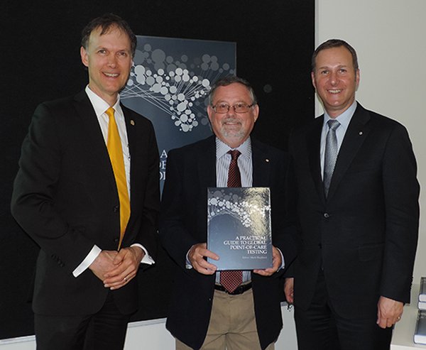 CSIROPublishing's tweet image. Profs Paul Worley, Mark Shephard and Michael Kidd at the 'A Practical Guide to Global Point-of-Care Testing' launch publish.csiro.au/book/7500