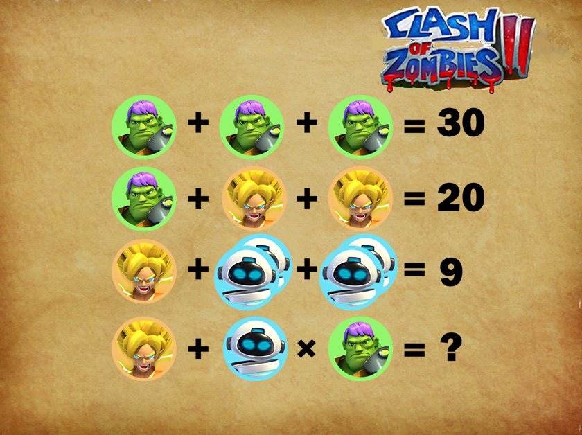 CrushofZombie's tweet photo. What is the right answer? Leave your answer below and we will announce the correct answer tomorrow.

#coz2 #ClashofZombies2 https://t.co/scAUH4oItb