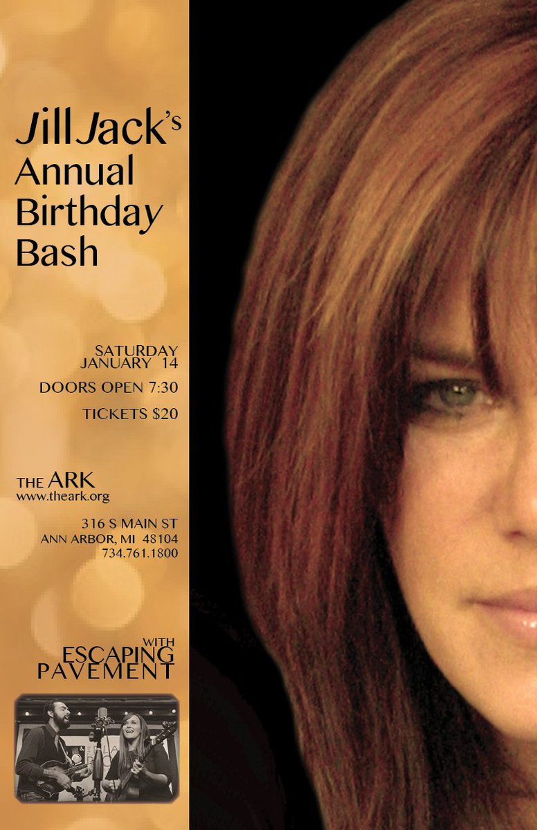 annarborark's tweet photo. It's the @jilljackmusic Jill Jack Birthday Bash, January 14! https://t.co/rSDVb8tYSa