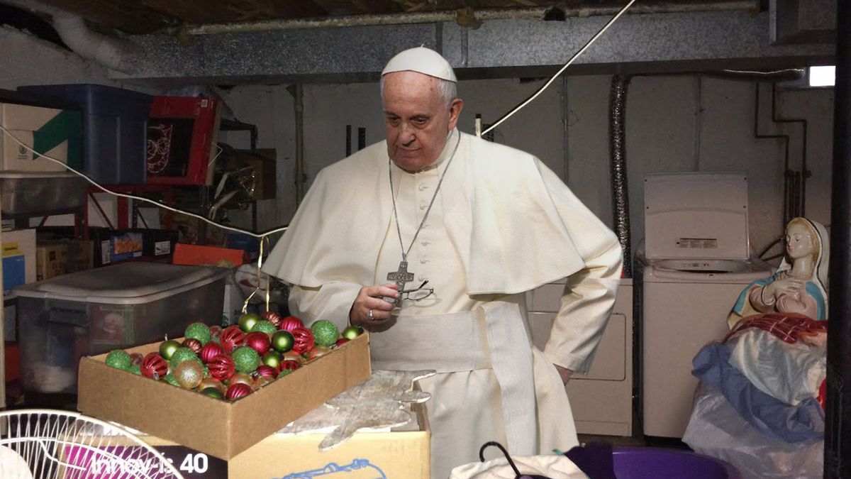 TheOnion's tweet photo. Pope Rummaging Through Vatican Basement For Plastic Nativity Scene Figures https://t.co/TYJdHSAa6b https://t.co/4D4eJNlyyS