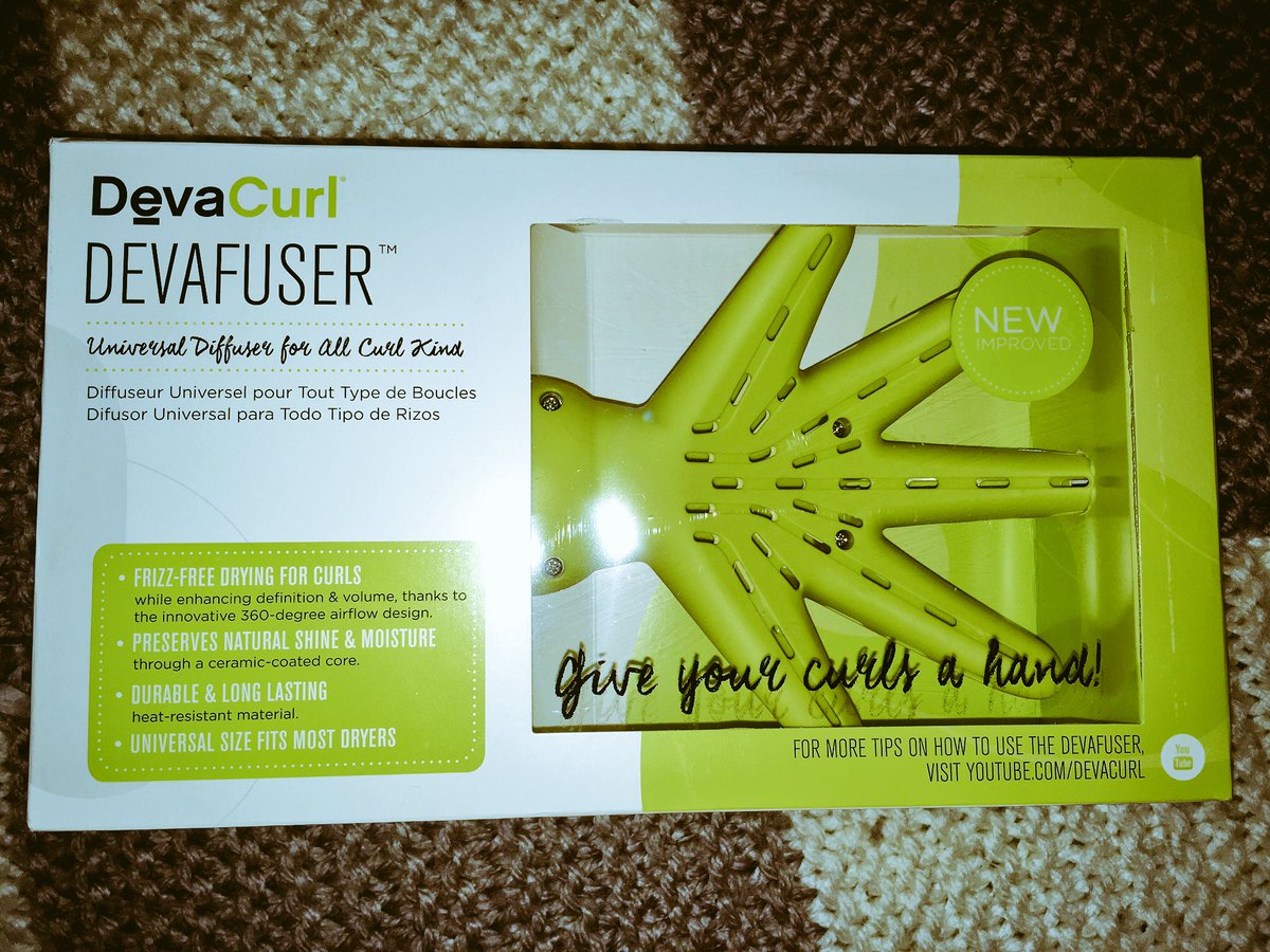 ClemeIsMe's tweet image. Finally got a defuser basically paid £30 on a box of plastic. Am I an adult or big kid?! 🤔 #devafuser #curlygirlproblems #lessmoneythansense