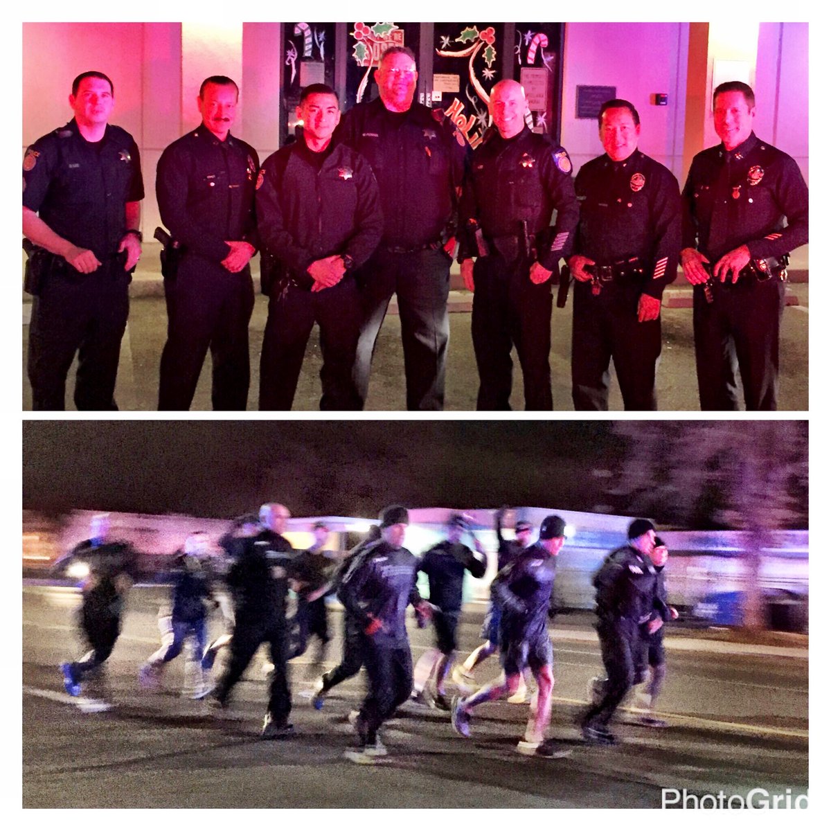 LAPDChiefBeck's tweet photo. Ofcrs Tudor & Cirrito completed their 400+mi run from #LA2SAC in honor and remembrance of the 61 ofcrs shot & killed this year. #HonorThem https://t.co/N9UbFgWYbU